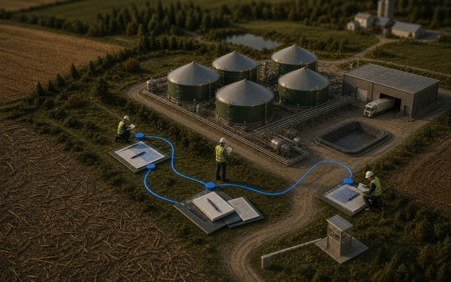 A field observation becoming an owned action, updating the controlled procedure, and returning to the asset.