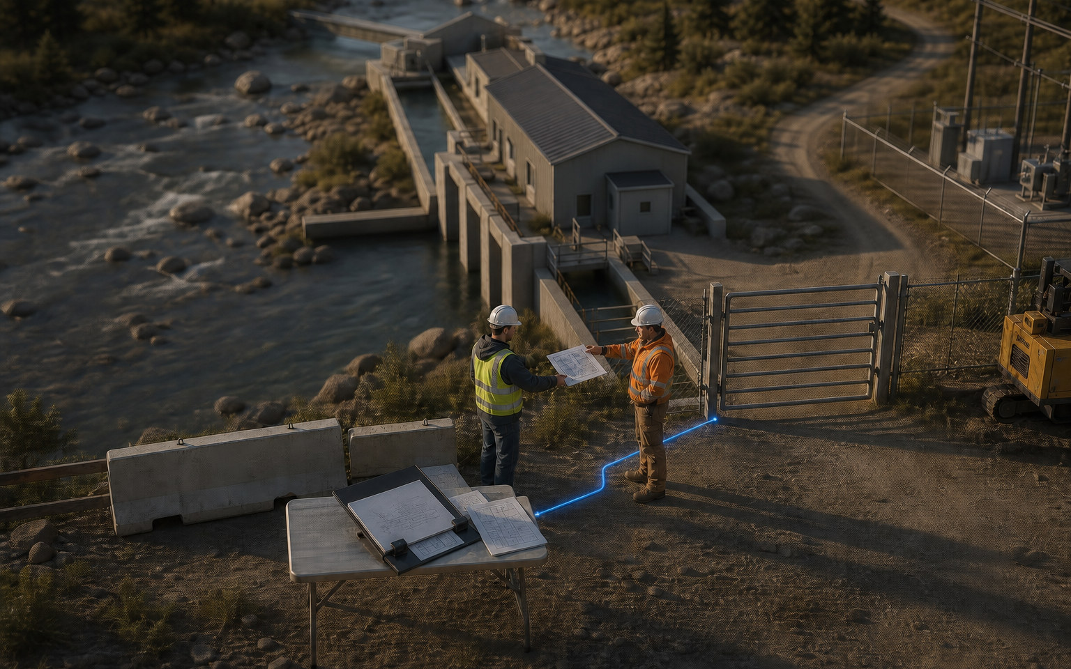 A revision-checked civil work package crossing a clear recipient boundary with receipt evidence.