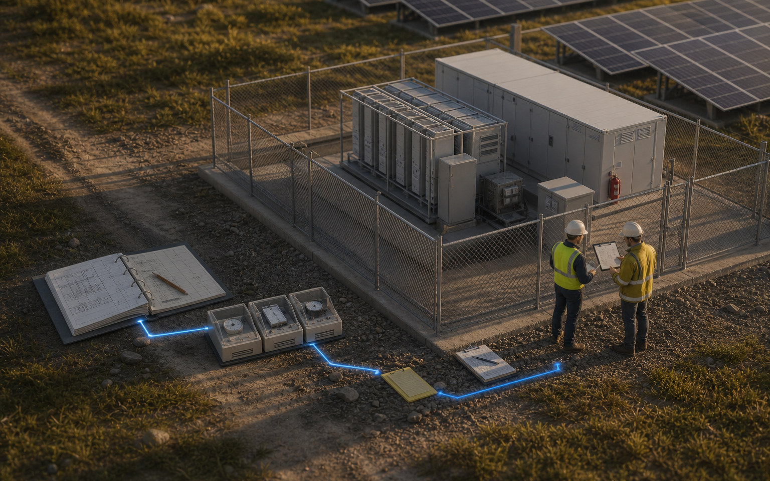 A physically bounded energy subsystem connected to its checks, exceptions, test results, and readiness record.